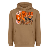 Toasted Coconut Her fight is our fight Kidney Cancer orange ribbon Heavyweight Hoodie - NancyCooperArtShop