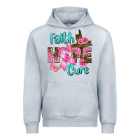 Heather Grey Faith hope cure Breast Cancer Urban Hoodie - FaDigitalArtStudio