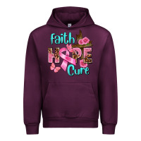 Mauve Wine Faith hope cure Breast Cancer Urban Hoodie - FaDigitalArtStudio