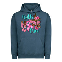 Pigment Midnight Navy Faith hope cure Breast Cancer Urban Hoodie - FaDigitalArtStudio