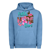 Pigment Pebble Blue Faith hope cure Breast Cancer Urban Hoodie - FaDigitalArtStudio