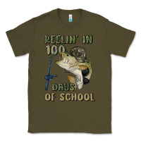 Army Green reelin' in 100 days of school Classic Tee - MaliasSmallBusiness