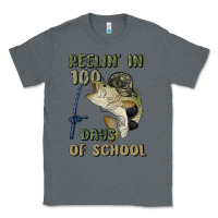 Charcoal Heather reelin' in 100 days of school Classic Tee - MaliasSmallBusiness