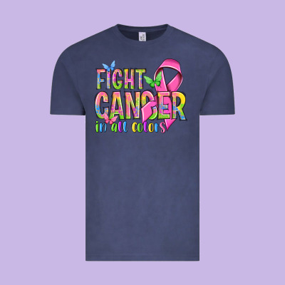 Fight Cancer In All Colors Vintage Tee Designed By Nancycooperartshop