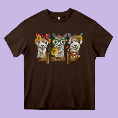 3 Alpacas Heavy Core Tee Designed By Barkaloodesign