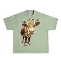 Oil Green Hereford Heifer Urban Heavy Tee - LillyAllenDesigns