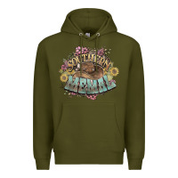 Army Green Southern Memal western flowers Premium Hoodie - HowdyJamesFarm