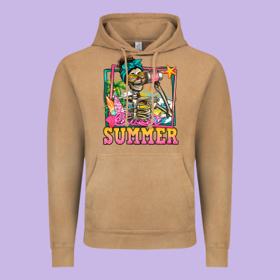 Sweet Summer Skeleton Vintage Hoodie Designed By Jasminsmagicworld