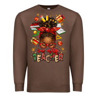 Chestnut one merry teacher afro messy bun Premium Sweatshirt - texasbilliewilder