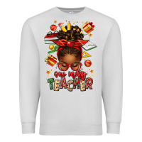 Dove Grey one merry teacher afro messy bun Premium Sweatshirt - texasbilliewilder