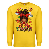 Lemon one merry teacher afro messy bun Premium Sweatshirt - texasbilliewilder