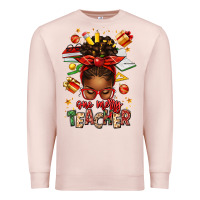 Pale Pink one merry teacher afro messy bun Premium Sweatshirt - texasbilliewilder