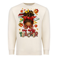 Sandshell one merry teacher afro messy bun Premium Sweatshirt - texasbilliewilder