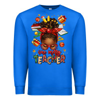 True Royal one merry teacher afro messy bun Premium Sweatshirt - texasbilliewilder