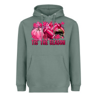 Sage Tis' the season Football Breast Cancer Heavyweight Hoodie - NancyCooperArtShop