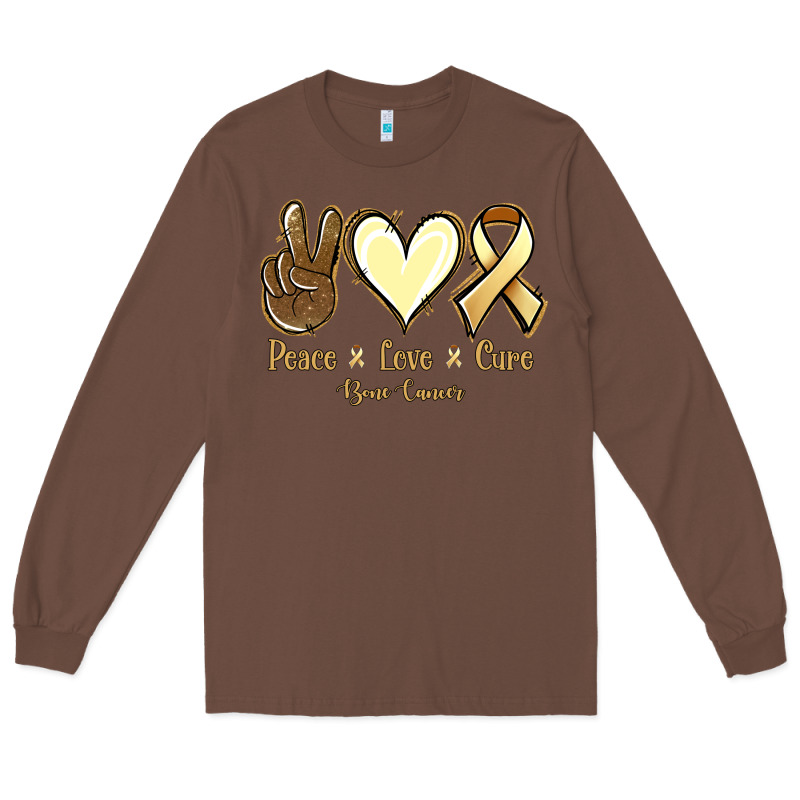 Peace Love Cure Bone Cancer Long Sleeve Tee by NancyCooperArtShop | Teevron