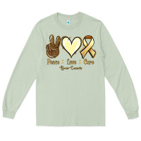 Matcha Peace love cure Bone Cancer Long Sleeve Tee - NancyCooperArtShop