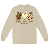 Mushroom Peace love cure Bone Cancer Long Sleeve Tee - NancyCooperArtShop