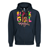 Navy black girl magic Zipper Hoodie - Artiststas