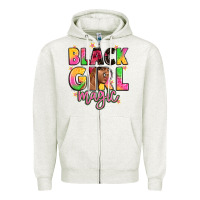Oatmeal Heather black girl magic Zipper Hoodie - Artiststas
