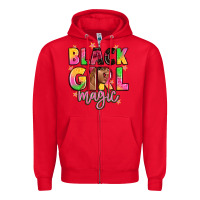 Red black girl magic Zipper Hoodie - Artiststas