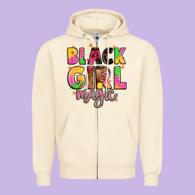 Black Girl Magic Zipper Hoodie Designed By Artiststas