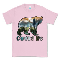 Bubblegum Pink camping bear Classic Tee - MaliasSmallBusiness