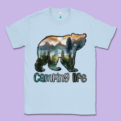 Camping Bear Classic Tee Designed By Maliassmallbusiness