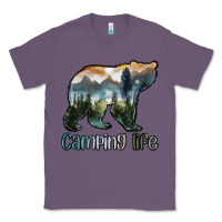Lavender camping bear Classic Tee - MaliasSmallBusiness