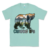 Seafoam camping bear Classic Tee - MaliasSmallBusiness