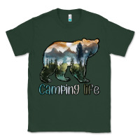 Sports Green camping bear Classic Tee - MaliasSmallBusiness