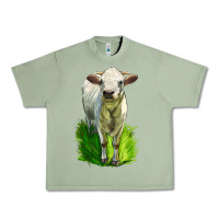 Oil Green Charolais Heifer Urban Heavy Tee - LillyAllenDesigns