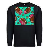 Black American Football roses and hearts Premium Sweatshirt - NancyCooperArtShop
