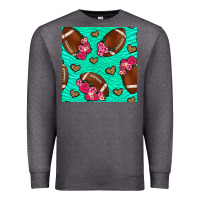 Charcoal Heather American Football roses and hearts Premium Sweatshirt - NancyCooperArtShop