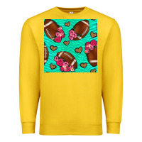 Lemon American Football roses and hearts Premium Sweatshirt - NancyCooperArtShop