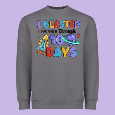I Blasted My Way Through 100 Days Heavyweight Sweatshirt Designed By Maliassmallbusiness