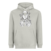 Moon Dust Lung Cancer white ribbon with boxing gloves Heavyweight Hoodie - NancyCooperArtShop