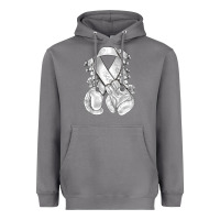 Storm Lung Cancer white ribbon with boxing gloves Heavyweight Hoodie - NancyCooperArtShop