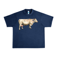 Navy charolais cattle Urban Heavy Tee - LillyAllenDesigns