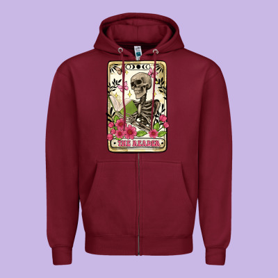 The Reader Tarot Card Zipper Hoodie Designed By Artiststas
