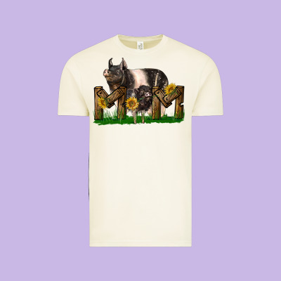 Western Mom With Hampshire Pig And Baby Pig Vintage Tee Designed By Lillyallendesigns