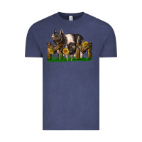 Vintage Denim Western Mom With Hampshire Pig And Baby Pig Vintage Tee - LillyAllenDesigns