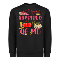 Black my teacher survived 100 days of me Heavyweight Sweatshirt - MaliasSmallBusiness
