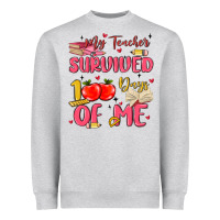 Heather Grey my teacher survived 100 days of me Heavyweight Sweatshirt - MaliasSmallBusiness