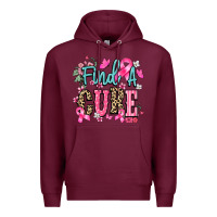 Burgundy Find a cure Cancer Awareness Premium Hoodie - HowdyJamesFarm