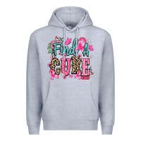Heather Grey Find a cure Cancer Awareness Premium Hoodie - HowdyJamesFarm