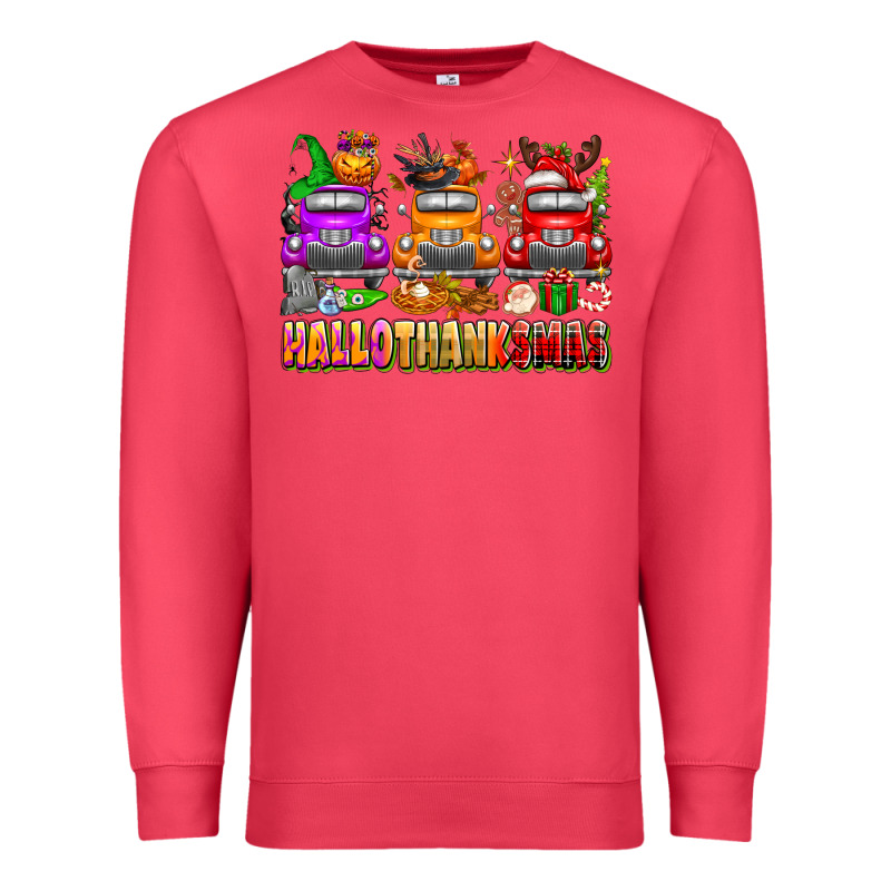Hallothanksmas Trucks Premium Sweatshirt by texasbilliewilder | Teevron