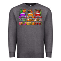 Charcoal Heather Hallothanksmas trucks Premium Sweatshirt - texasbilliewilder