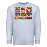 Heather Grey Hallothanksmas trucks Premium Sweatshirt - texasbilliewilder