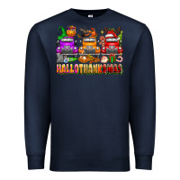 Navy Hallothanksmas trucks Premium Sweatshirt - texasbilliewilder